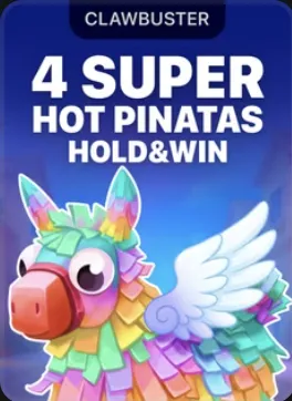 Portada de 4 Super Hot Pinatas Hold & Win: piñata arcoíris con alas