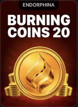 Portada de Burning Coins 20: moneda dorada con una llama sobre una pila de monedas