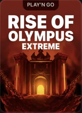 Portada de Rise of Olympus Extreme: puerta de templo iluminada por el fuego